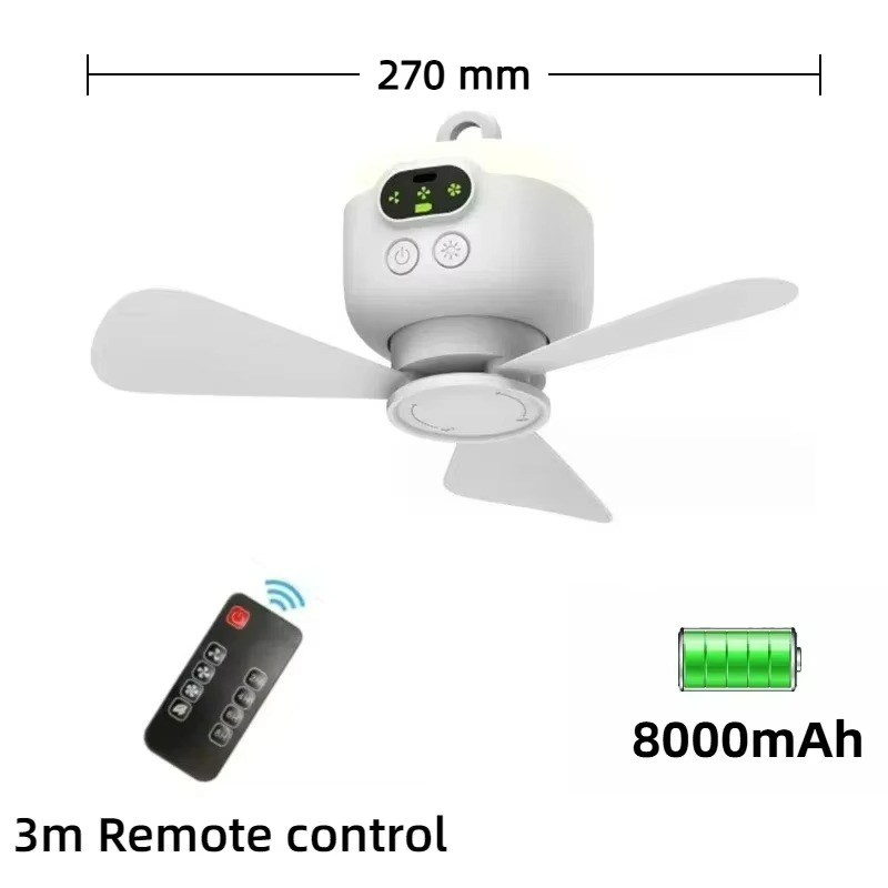 Ventilateur de Plafond Portable USB | Éclairage LED et Confort Silencieux