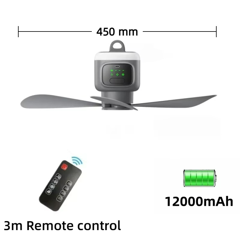 Ventilateur de Plafond Portable USB | Éclairage LED et Confort Silencieux