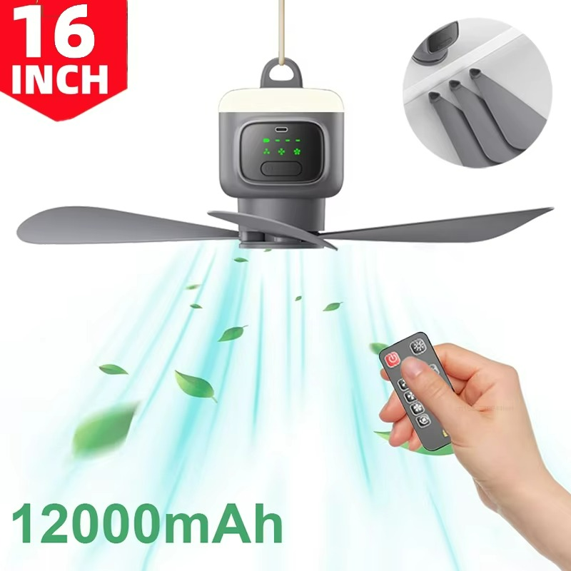 Ventilateur de Plafond Portable USB | Éclairage LED et Confort Silencieux