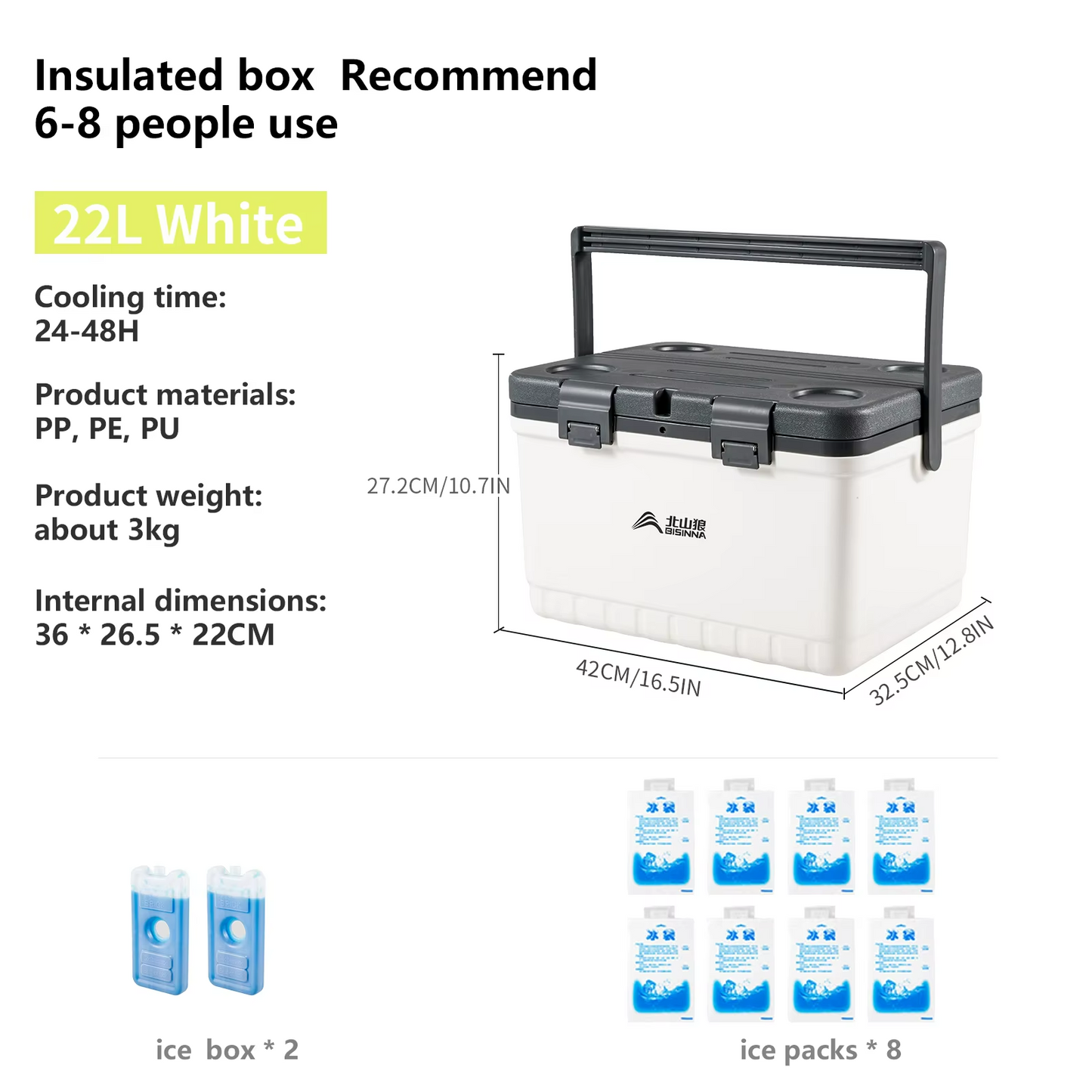 Refroidisseur Portable Grande Capacité | Conservation du Froid Durable jusqu'à 48 Heures