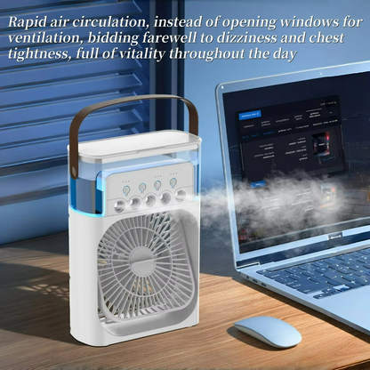 Ventilateur Refroidisseur d'Air Portable | Fonction 3-en-1 avec Lumière LED