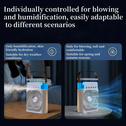 Ventilateur Refroidisseur d'Air Portable | Fonction 3-en-1 avec Lumière LED