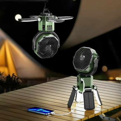 Ventilateur Portable de Camping | Refroidissement et Éclairage Multifonctionnel