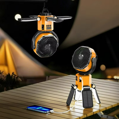 Ventilateur Portable de Camping | Refroidissement et Éclairage Multifonctionnel