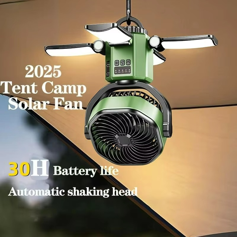 Ventilateur Portable de Camping | Refroidissement et Éclairage Multifonctionnel