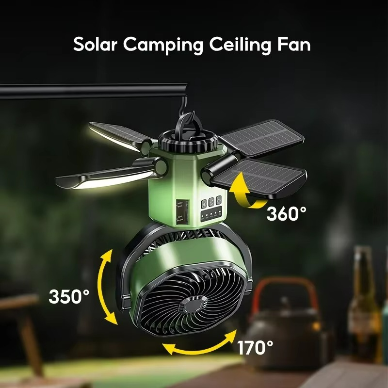 Ventilateur Portable de Camping | Refroidissement et Éclairage Multifonctionnel