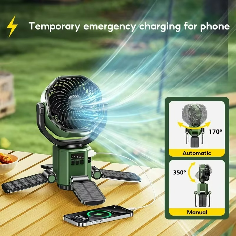 Ventilateur Portable de Camping | Refroidissement et Éclairage Multifonctionnel
