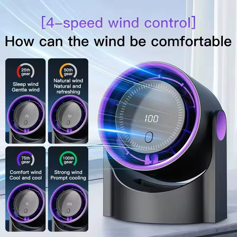 Ventilateur Portable Silencieux | Affichage Numérique et Humidification Intégrée