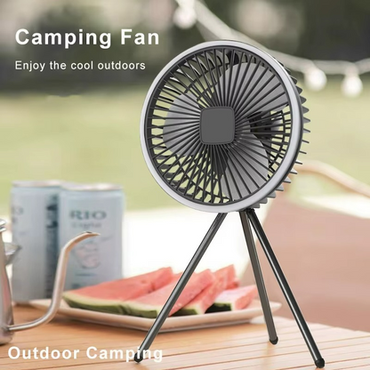 Ventilateur Portable Rechargeable avec LED | Circulation d'Air et Éclairage Pratique