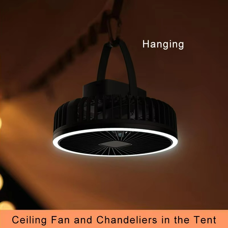 Ventilateur Portable Rechargeable avec LED | Circulation d'Air et Éclairage Pratique