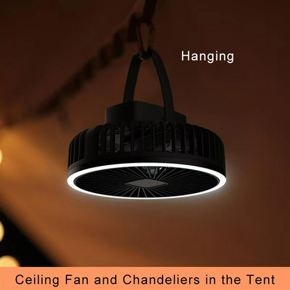 Ventilateur Portable Rechargeable avec LED | Circulation d'Air et Éclairage Pratique