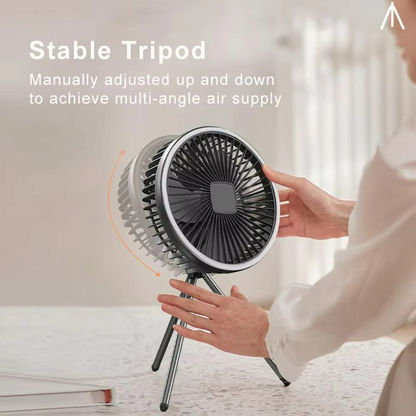 Ventilateur Portable Rechargeable avec LED | Circulation d'Air et Éclairage Pratique