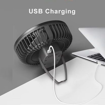 Ventilateur Portable Rechargeable avec LED | Circulation d'Air et Éclairage Pratique