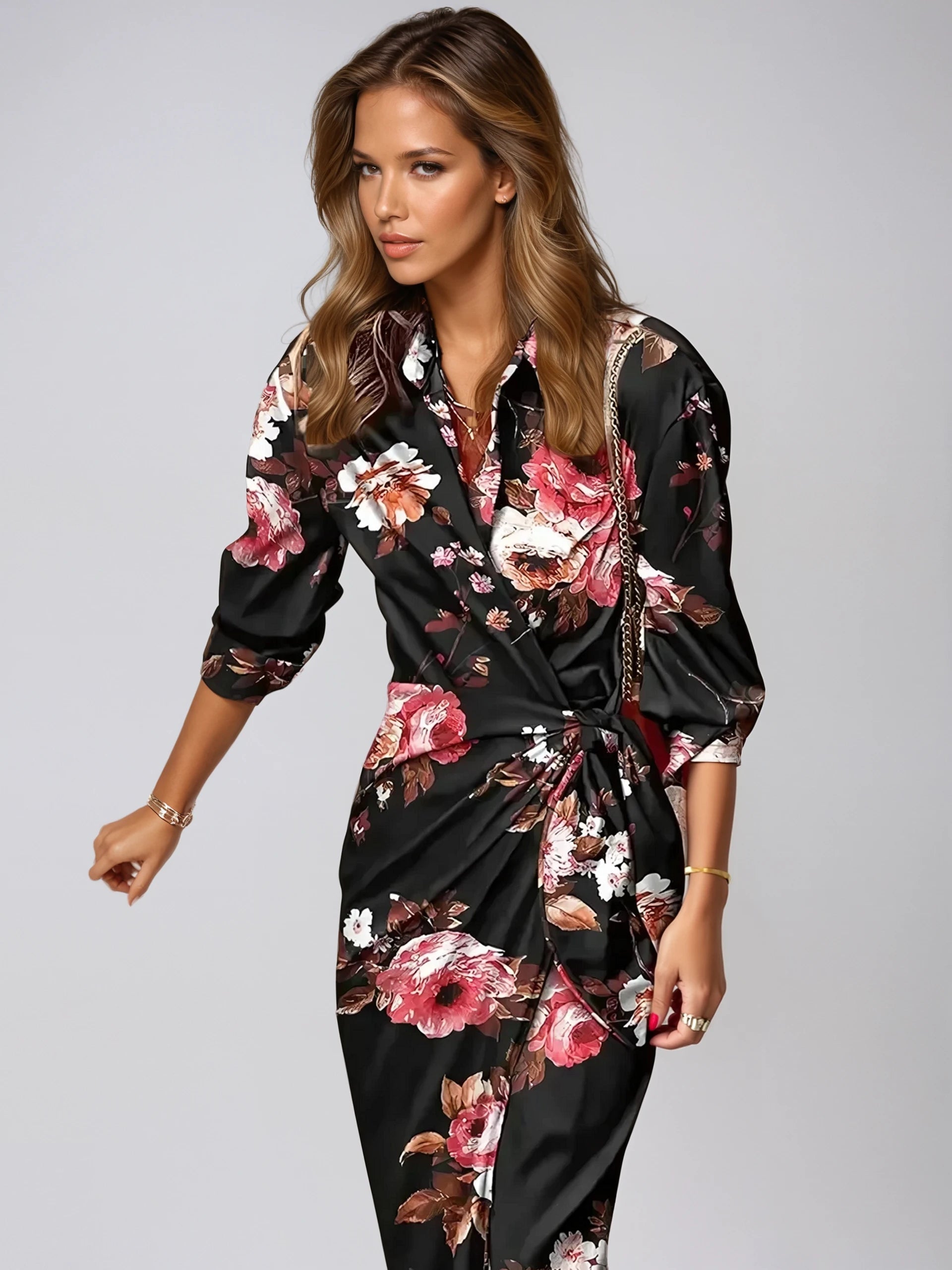 Robe Maxi Élégante Imprimé Abstrait | Style Chic et Confort Optimal