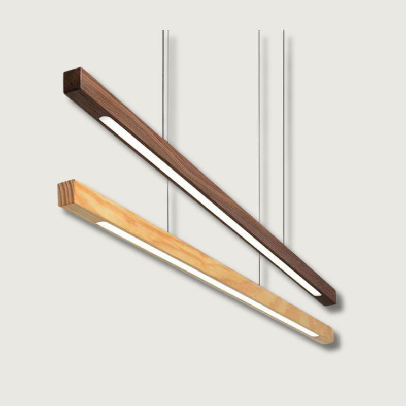 Luminaire Suspendu en Bois LED | Éclairage Élégant et Hauteur Réglable