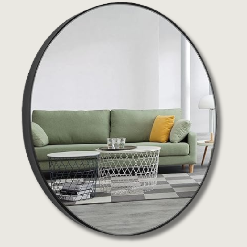 Miroir Rond Moderne 50x50 cm | Élégance et Installation Facile