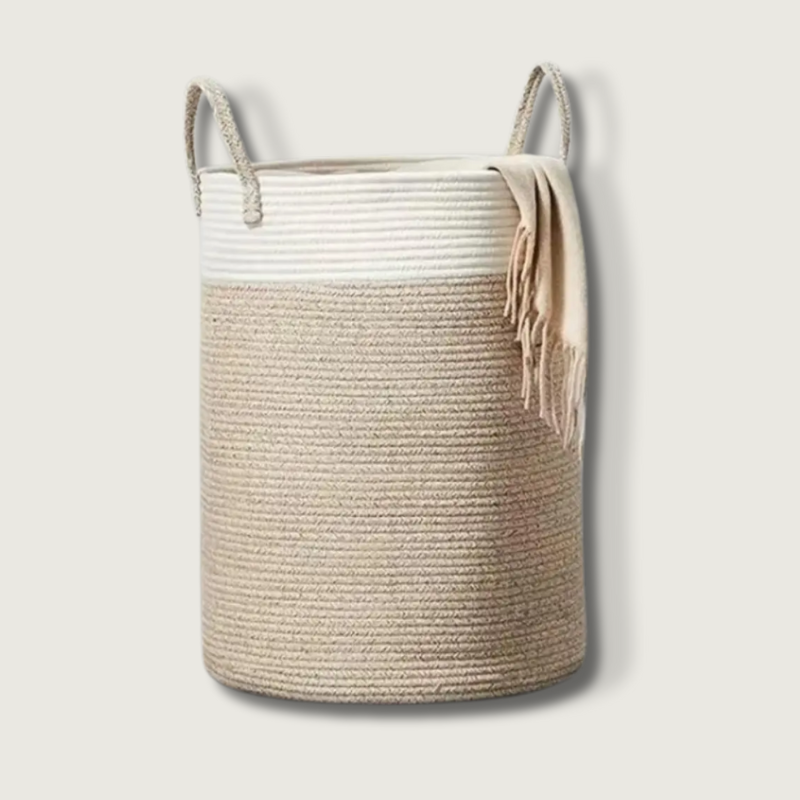 Panier à Linge Tissé Durable | Élégance et Fonctionnalité pour Votre Maison