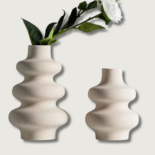Vase en Céramique Spirale | Style Bohème pour Décoration Élégante