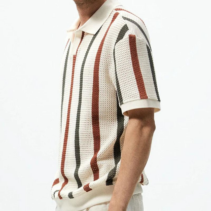 Polo Rayé Confortable pour Hommes | Style Polyvalent et Ample