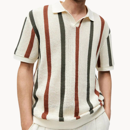 Polo Rayé Confortable pour Hommes | Style Polyvalent et Ample