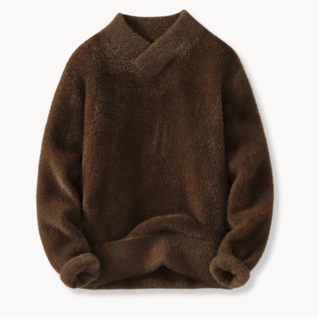 Pull Fleece Teddy Doux et Chic | Confort Luxueux avec Col en V
