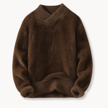 Pull Fleece Teddy Doux et Chic | Confort Luxueux avec Col en V