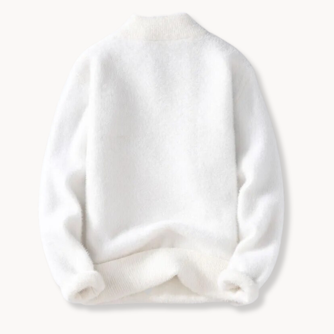 Pull Fleece Teddy Doux et Chic | Confort Luxueux avec Col en V