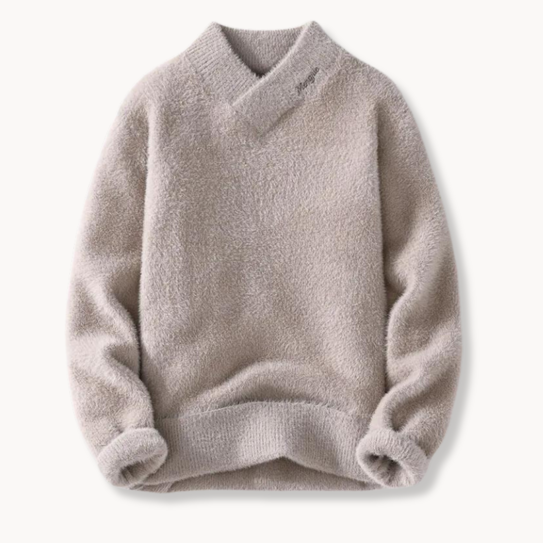 Pull Fleece Teddy Doux et Chic | Confort Luxueux avec Col en V