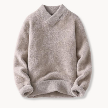 Pull Fleece Teddy Doux et Chic | Confort Luxueux avec Col en V