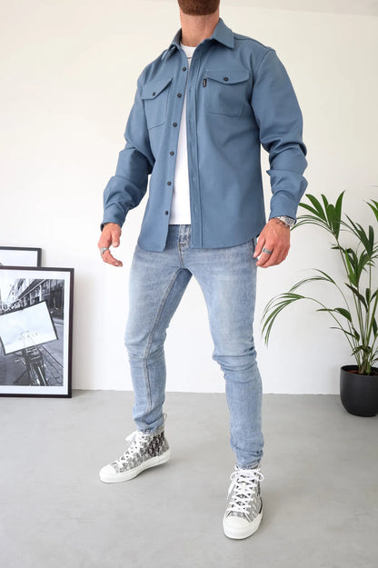 Veste Chemise à Boutons pour Hommes | Confort et Style Décontracté avec Poches