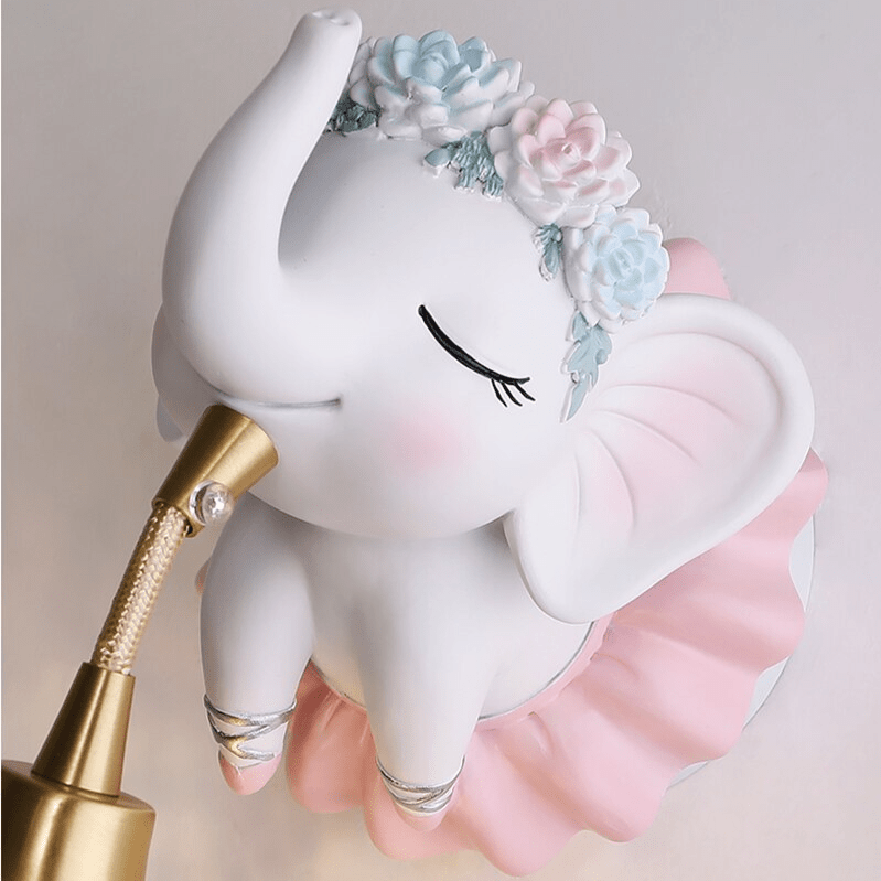 Lampe Murale Élégante pour Enfant | Éléphant Mignon et Ambiance Magique