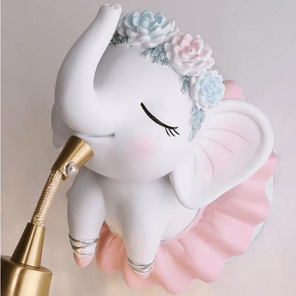 Lampe Murale Élégante pour Enfant | Éléphant Mignon et Ambiance Magique