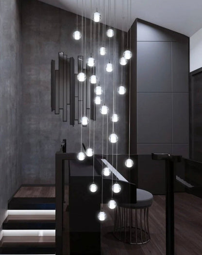 Luminaire Suspendu en Cristal | Éclairage Élégant et Réglable