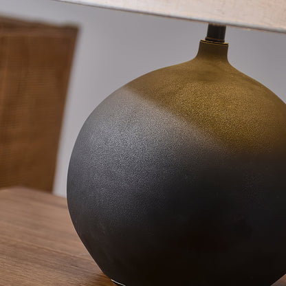 Lampe Rechargeable en Céramique | Design Intemporel avec Abat-jour en Lin