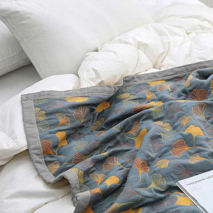 Linge de Lit en Coton Doux | Motif de Feuilles Élégant et Réversible