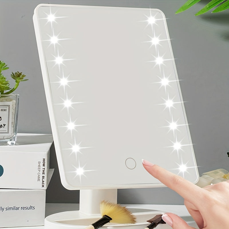 Miroir de Maquillage LED Ajustable | Luminosité Réglable et Portable