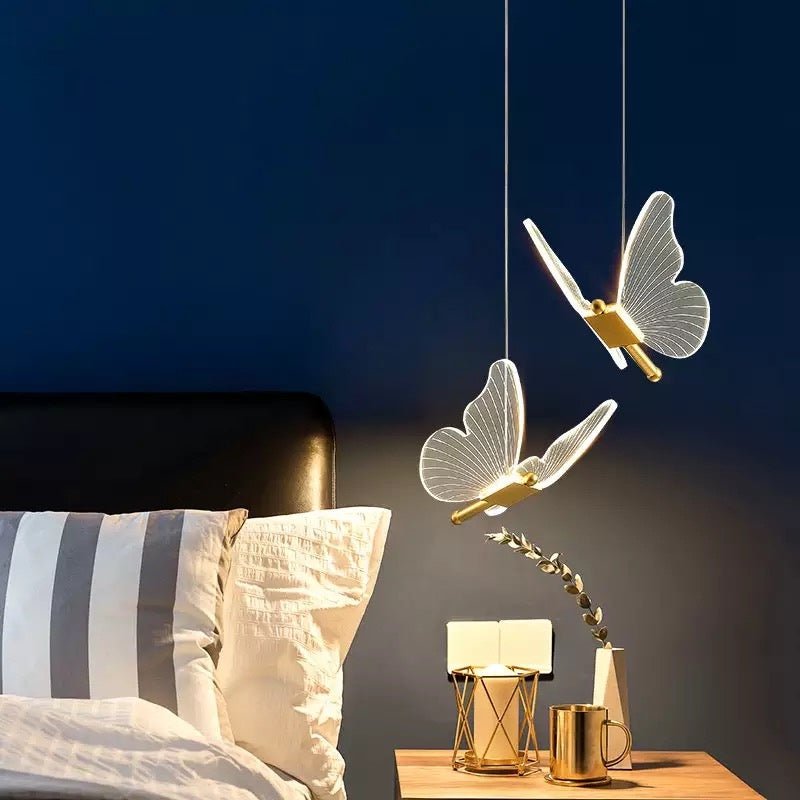 Pendentif LED Ailes de Papillon | Éclairage Élégant et Ambiance Magique