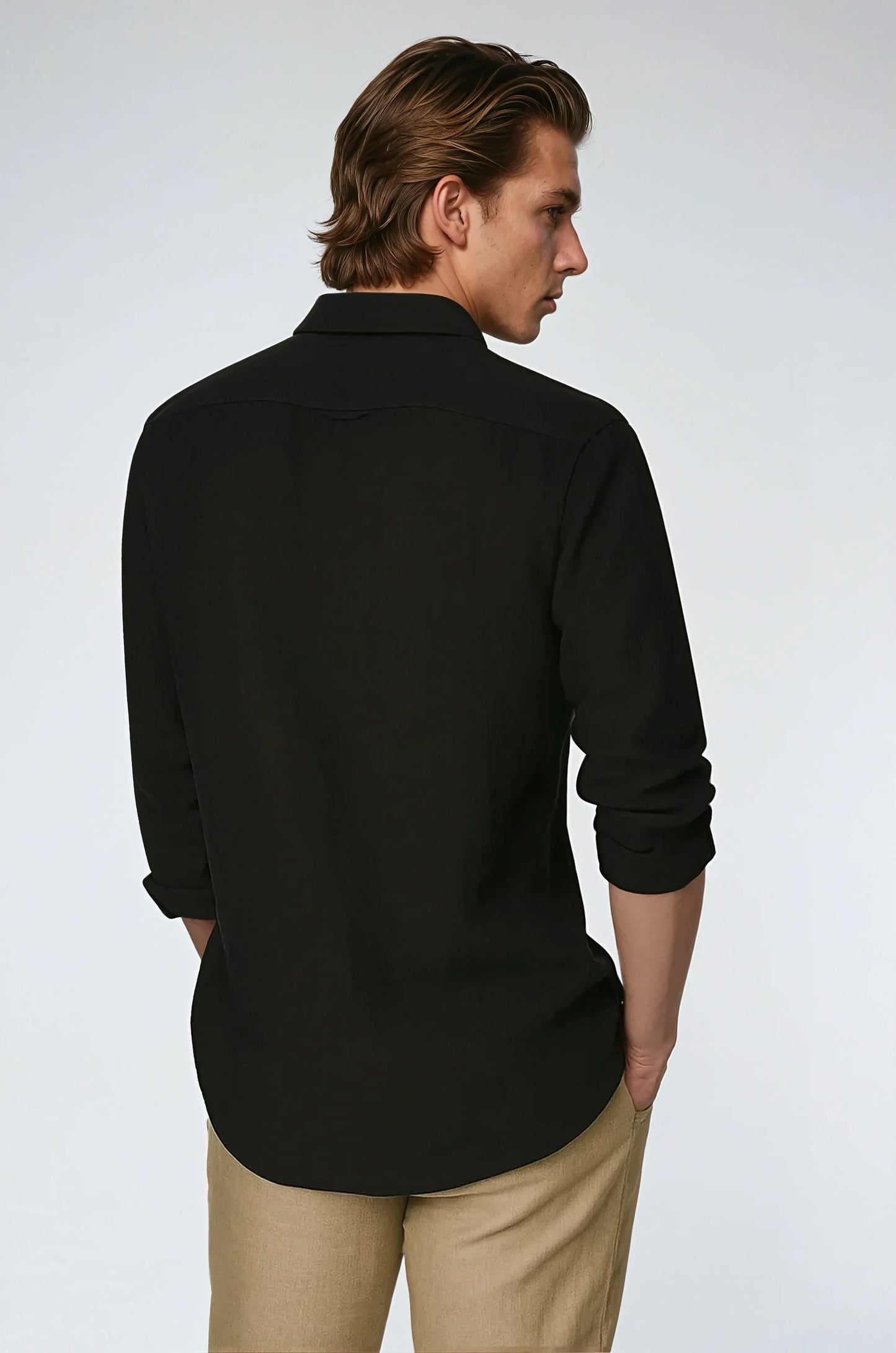 Chemise en Lin Noir pour Hommes | Élégance et Confort au Quotidien