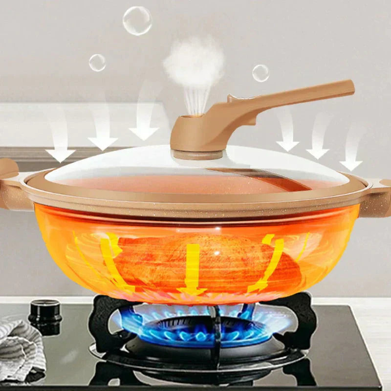 Poêle Wok Multifonctionnelle avec Revêtement Antiadhésif - CookFlex
