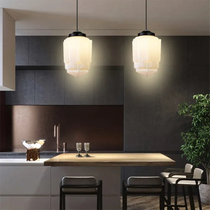 Lampe Pendante Géométrique Vintage | Éclairage Chaud et Design Élégant