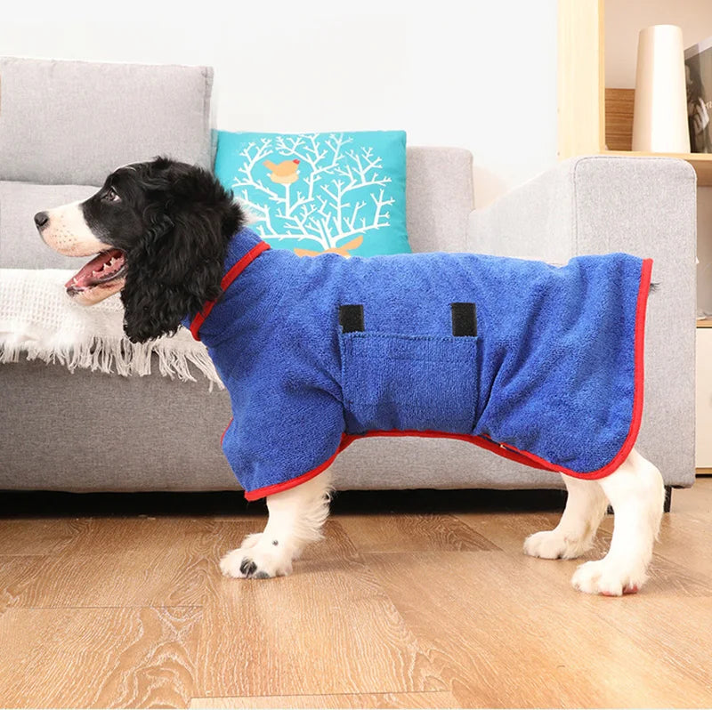 Robe de Bain pour Chien | Ajustable, Séchage Rapide et Élégant