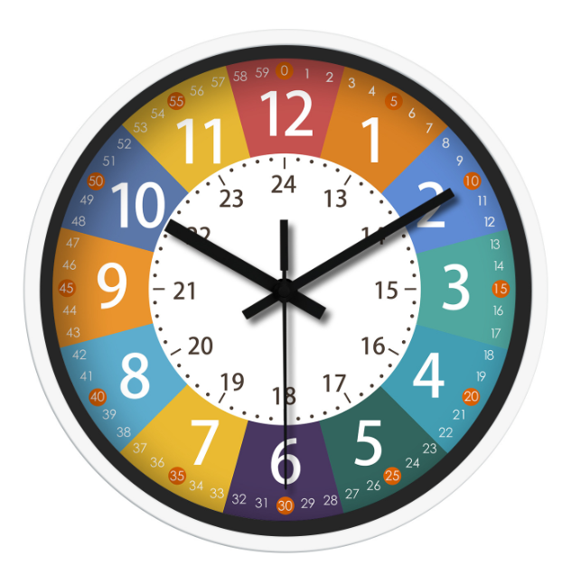 Horloge Murale Silencieuse pour Enfants | Design Coloré et Apaisant