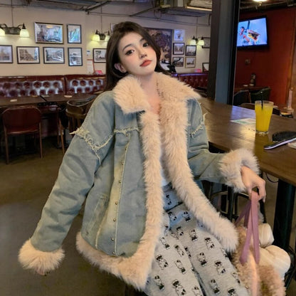 Veste en Denim Hivernale pour Femmes | Style Tendance et Confort Optimal