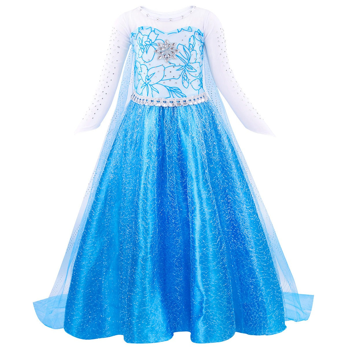Robe de Princesse Halloween Fille | Costume Long Pailleté et Confortable
