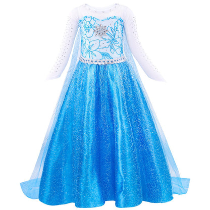 Robe de Princesse Halloween Fille | Costume Long Pailleté et Confortable