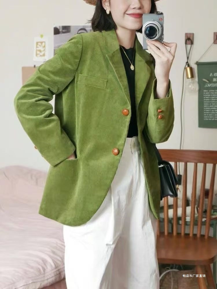 Blazer en Coton Chic | Manches Longues et Détails en Métal