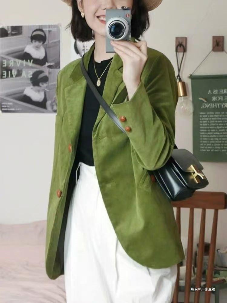 Blazer en Coton Chic | Manches Longues et Détails en Métal