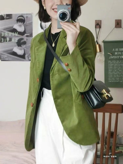 Blazer en Coton Chic | Manches Longues et Détails en Métal