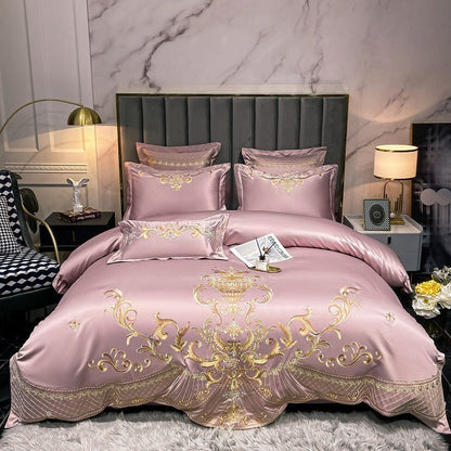 Housse de Couette en Coton Égyptien | Motif Sophistiqué Inspiré des Paons