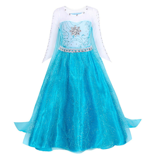 Robe de Princesse Halloween Fille | Costume Long Pailleté et Confortable